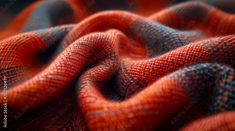 Fototapeta premium Exquisite Plaid Film Showcasing Coral and Vivid Tones