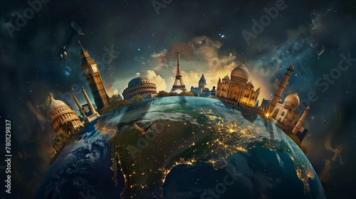 Global Travel Extravaganza  A High-Definition Vision of the World s Wonders Encircling a Pristine Earth Globe