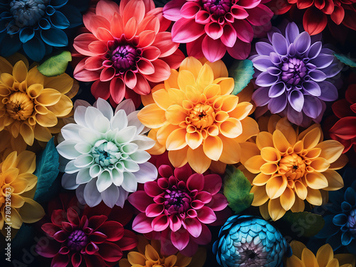 Experience the beauty of flowers accentuating a colorful background