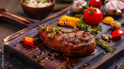 rilled steak with vegetables professional photography  photo