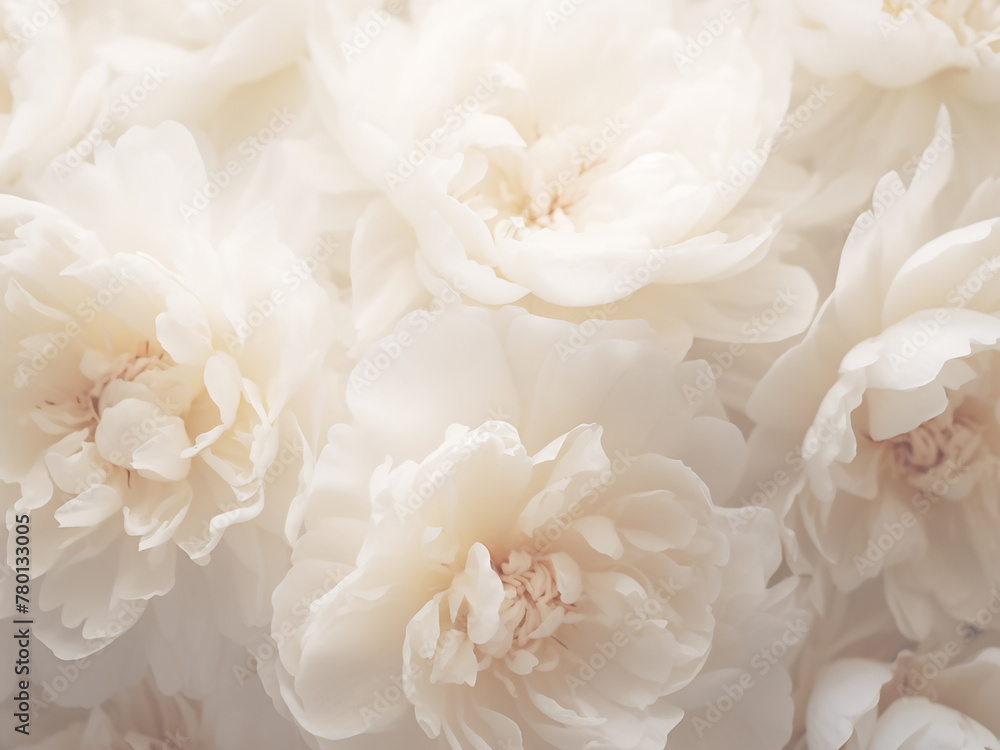 Soft pastel tones create a serene backdrop for a white peony flower Soft pastel tones create a serene backdrop for a white peony flower