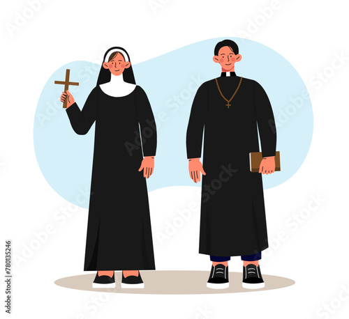 Christian staff vector concept