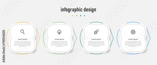 Creative template infographic design template. timeline with 4 steps, options. can be used for workflow diagram, info chart, web design. vector illustration.