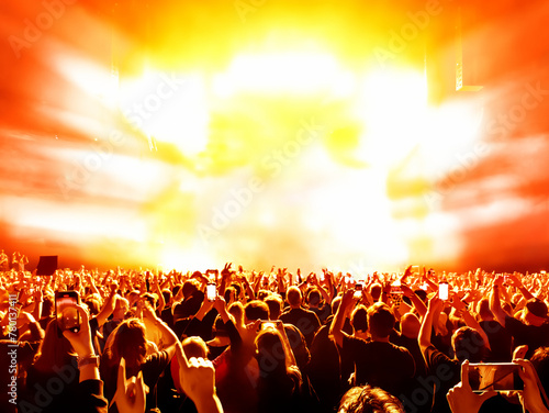crowd of people dancing at a rock concert