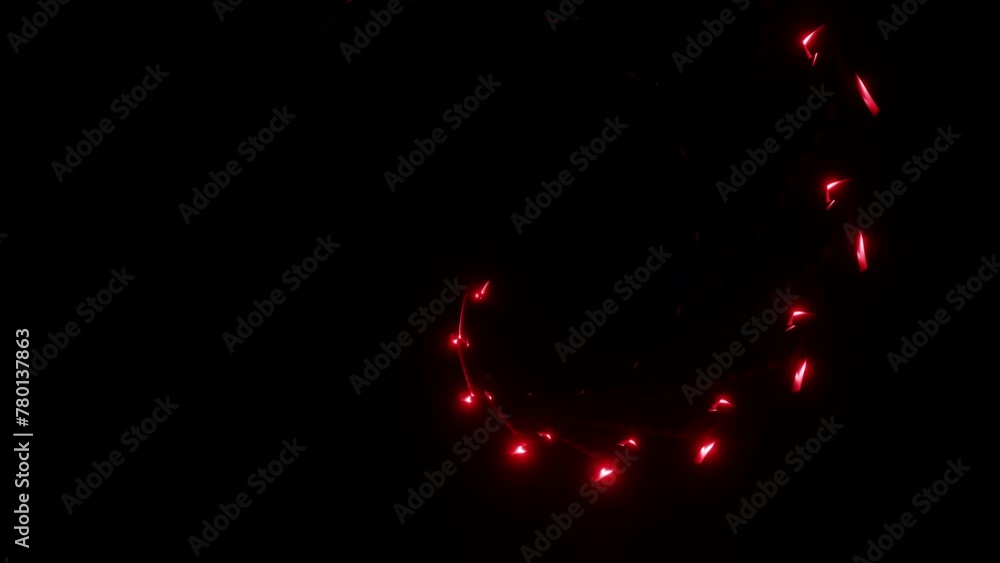 Fan Visual Effects Red abstract fan spirally rotates VJ loop overlay 3d render. Shimmering ...