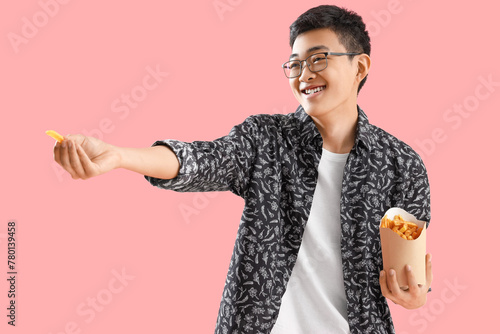 Young Asian man with french...