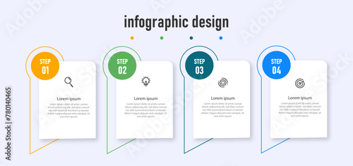 Creative template infographic design template. timeline with 4 steps, options. can be used for workflow diagram, info chart, web design. vector illustration.