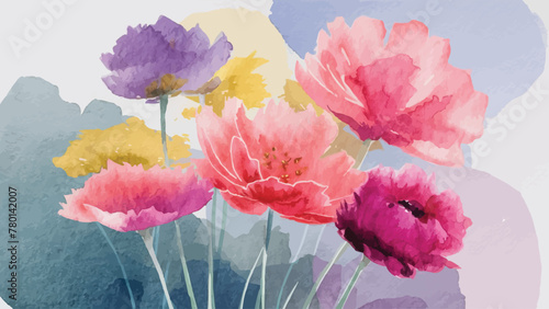 Floral Watercolor Vectors Embellishing the Background Art