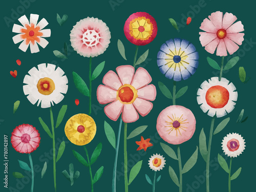 Floral Watercolor Vectors Embellishing the Background Art       