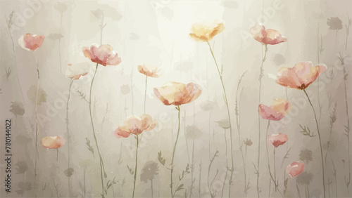 Floral Watercolor Vectors Embellishing the Background Art