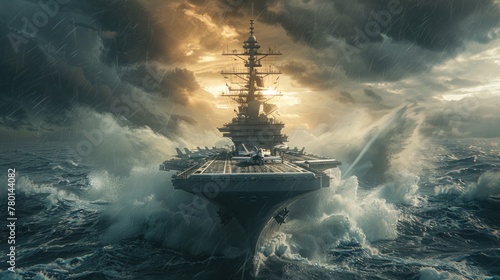 Battleship in Storm photo
