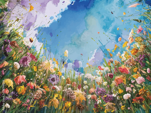 Floral Watercolor Vectors Embellishing the Background Art        © Hogr