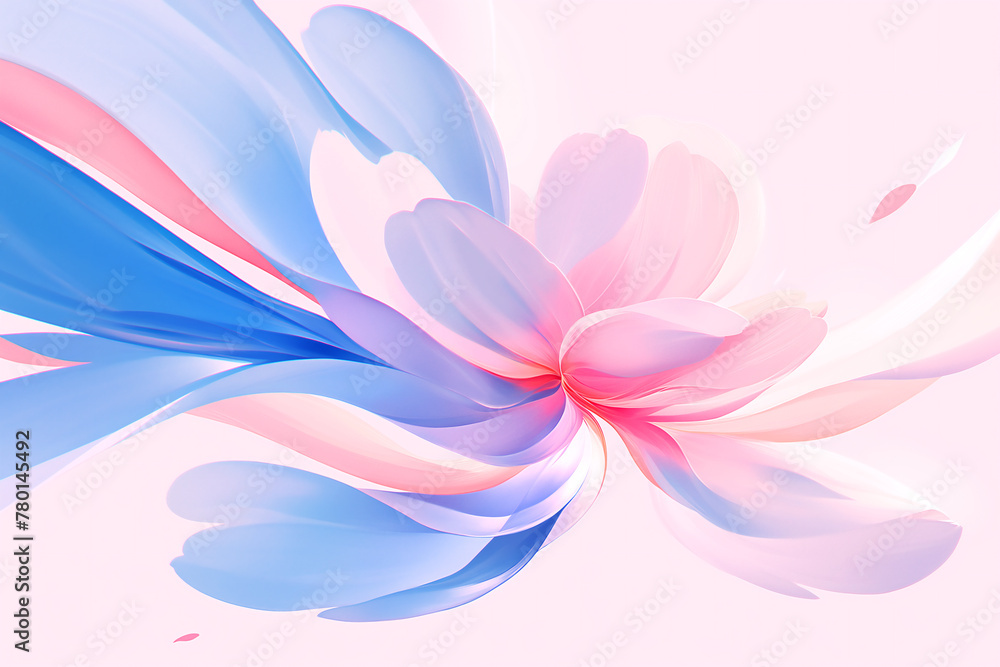 パステルカラーで描かれた抽象的な花のデザイン パステルカラーで描かれた抽象的な花のデザイン