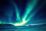 Majestic Northern Lights Aurora Borealis Over Icy Landscape at Night