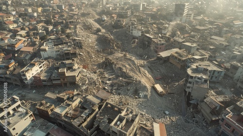 city ​​in ruins due to earthquake in the world by day