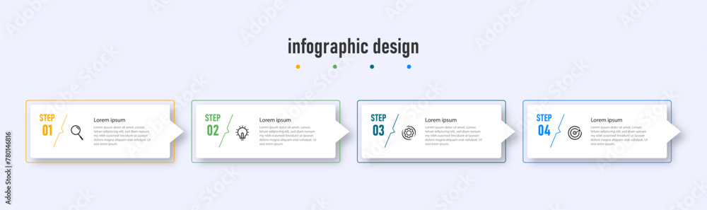Creative template infographic design template. timeline with 4 steps, options. can be used for workflow diagram, info chart, web design. vector illustratio