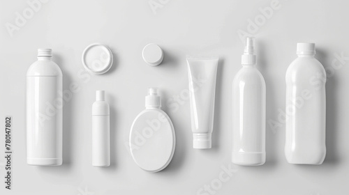 cosmetic bottles isolated on white background