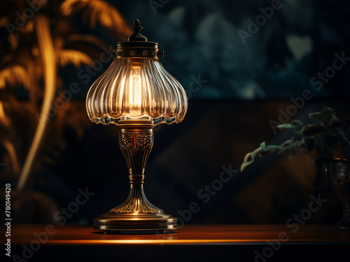 Glowing retro-style luxury lamp elevates the decor