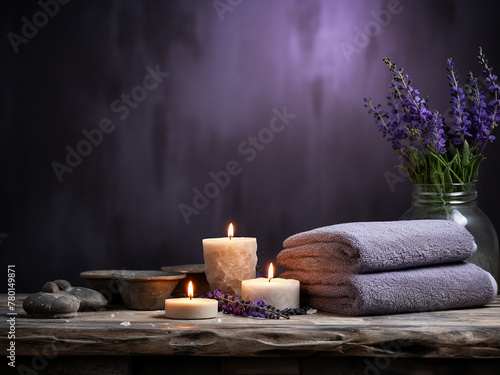 Spa-themed background invites text placement for wellness greetings