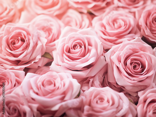 Delicate tea rose petals form a soft, shallow depth-of-field backdrop