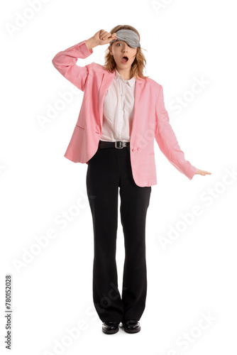 Funny shocked businesswoman...