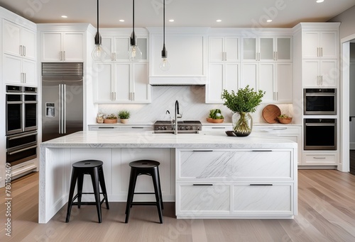 Embracing White Cabinets and Marble Countertops in Your Contemporary Kitchen