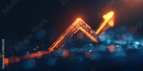 light-up arrow dark blue background business growth competition concept 
