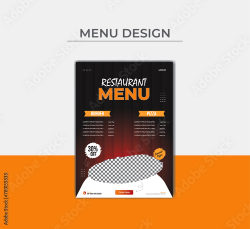 Luxury and elegant restaurant food menu design
