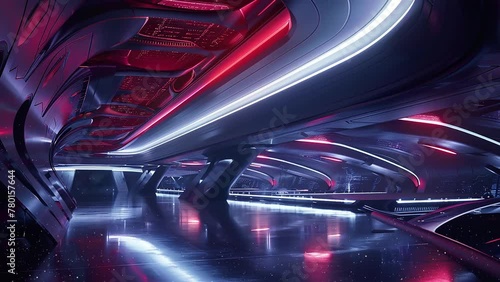 galactic cruiser ballroom within a futuristic technology. seamless looping overlay 4k virtual video animation background photo