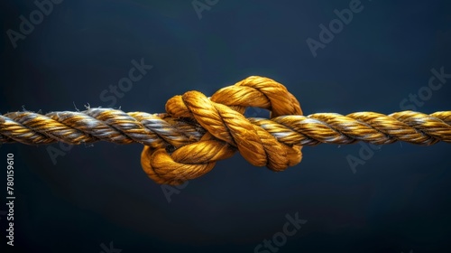 Knotted Rope on Dark Background