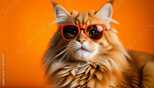 Red Maine Coon in Stylish Sunglasses