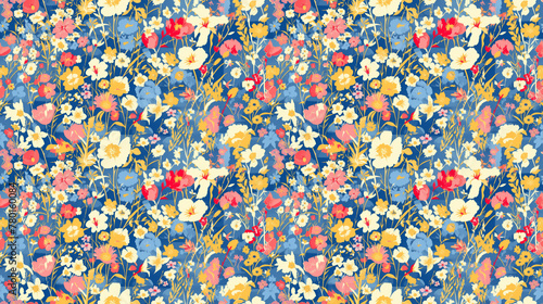 Garden Party,Cheerful, bright florals in a seamless gathering,