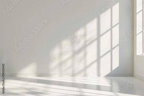 White wall with light and shadow from window  empty studio room background