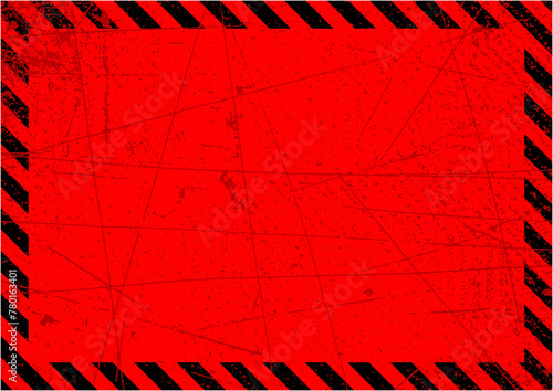 危険・注意喚起のベクターグランジ背景素材（赤と黒）