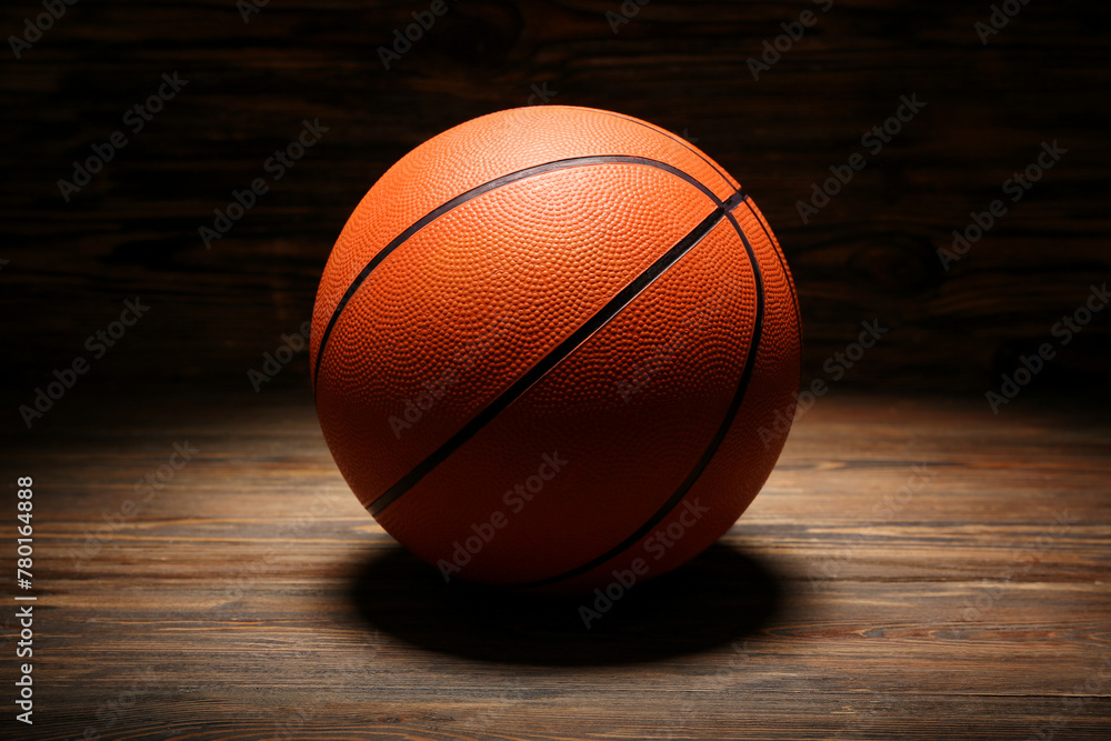 Ball for playing basketball on wooden background Ball for playing basketball on wooden background