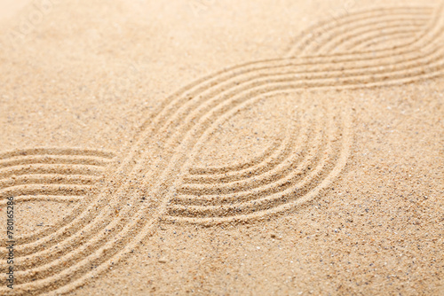 Texture of sand with pattern. Zen concept