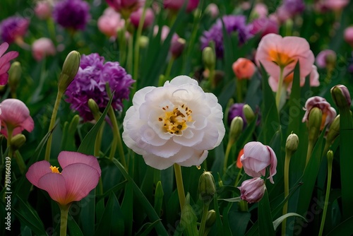 pink and white tulips