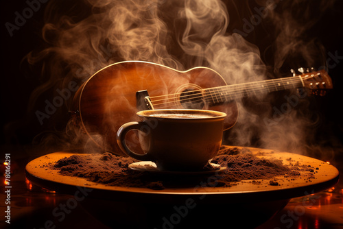  Coffee & music fuel creativity. combine images of coffee and a guitar for creative mornings, and inspiration.