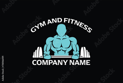 bodybuilder Gym fitness logo , bodybuilder illustration