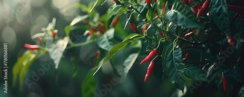 close up view of hot chili tree
