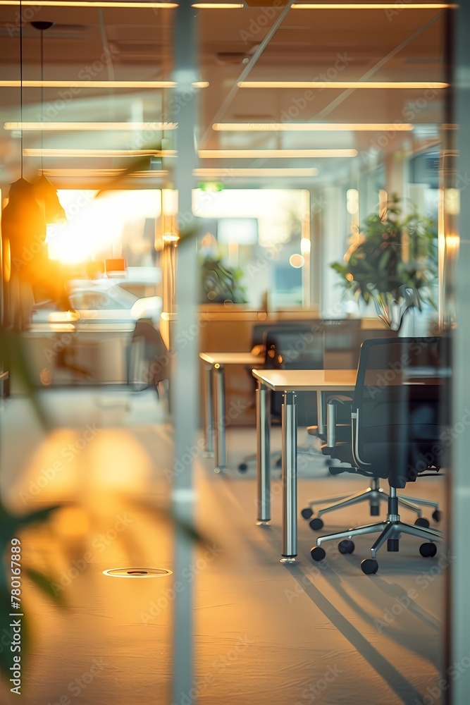 Blurred office wit bokeh effect  background business center building wallpaper, background 