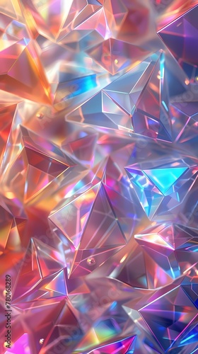 Colorful modern iridescent holographic diamond texture background 