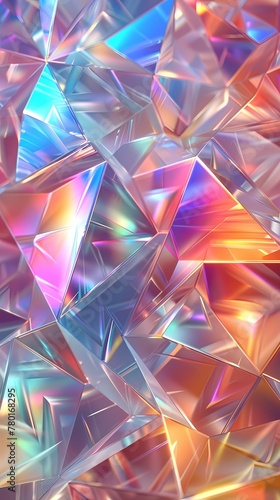 Colorful modern iridescent holographic diamond texture background 