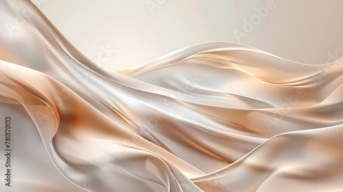 Modern Abstract wave silk fabric textured gradient background, Aesthetic wallpaper with color theme of pink gold like sunset