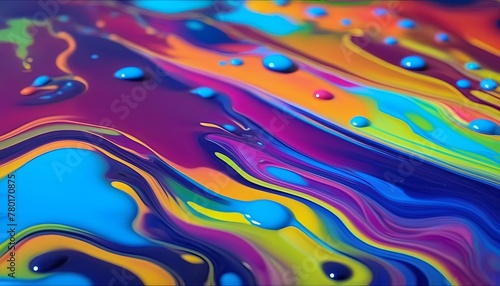 Oozing Paint in Vivid Colors Macro Shot