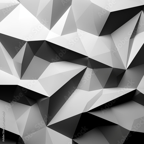 white and black polygon graphic background, gradient, in the style of organic sculpting