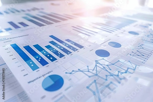 Modern business infographic visualization, financial data charts and graphs for corporate reports
