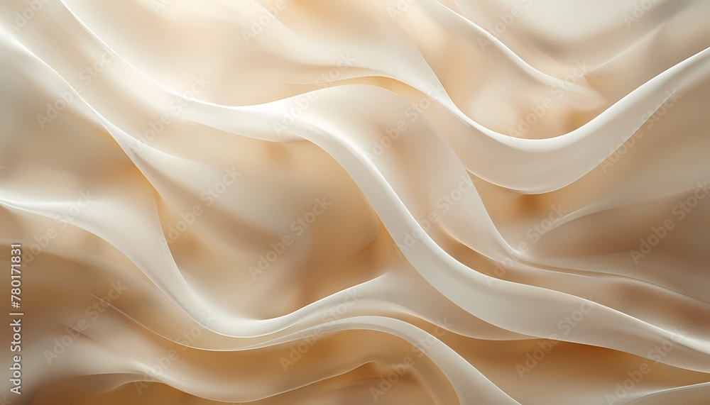 Modern Abstract wave silk fabric textured gradient background, wallpaper with color theme of Ivory white beige gold