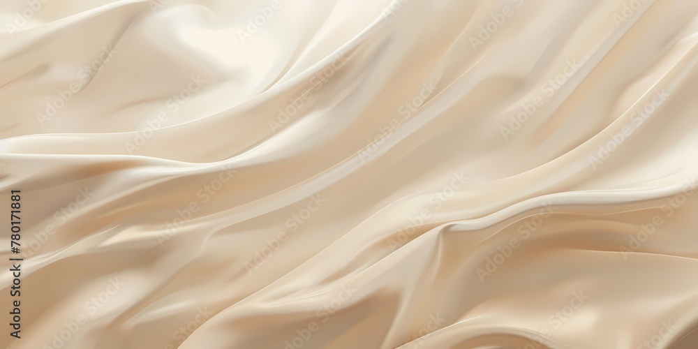 Modern Abstract wave silk fabric textured gradient background, wallpaper with color theme of Ivory white and beige
