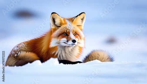Regal Arctic Fox in Snowy Landscape 8K Wallpaper